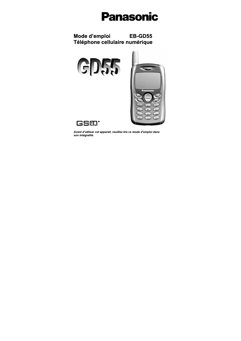 Page n°1 - Manuel utilisateur Panasonic EB-GD55