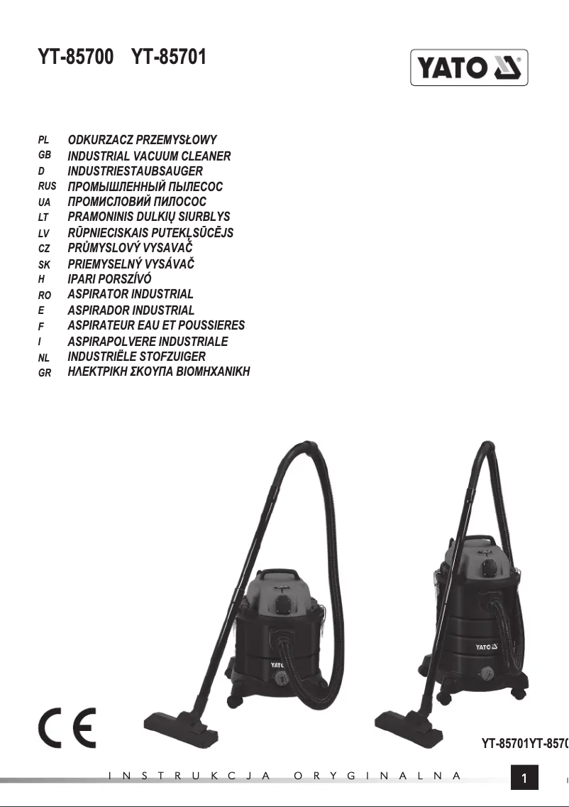 Image de la première page du manuel de l'appareil YT-85700