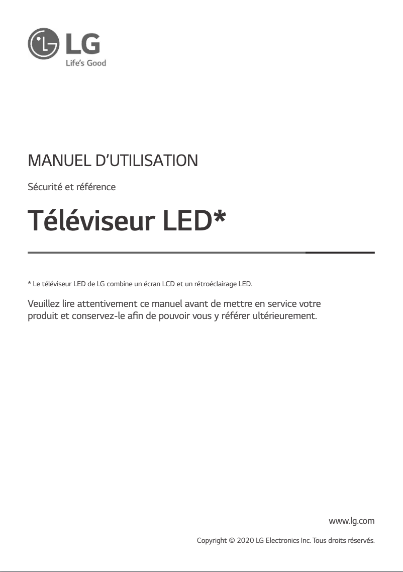 Image de la première page du manuel de l'appareil 49UN7240PVG