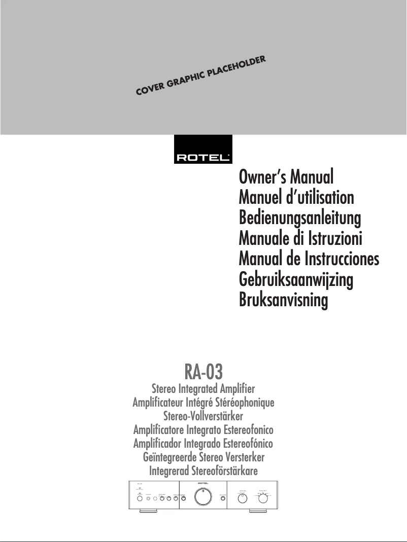 Page n°1 - Manuel utilisateur Rotel RA-03