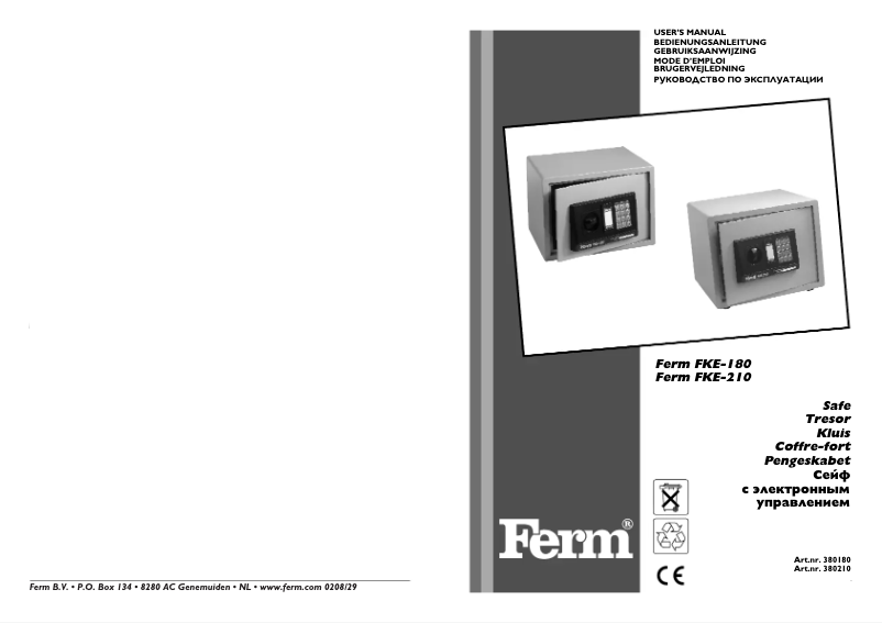 Page 1 of the manual User Manual Ferm FKE180