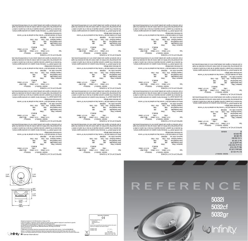 Page 1 de la notice Manuel utilisateur Infinity REF5032CF