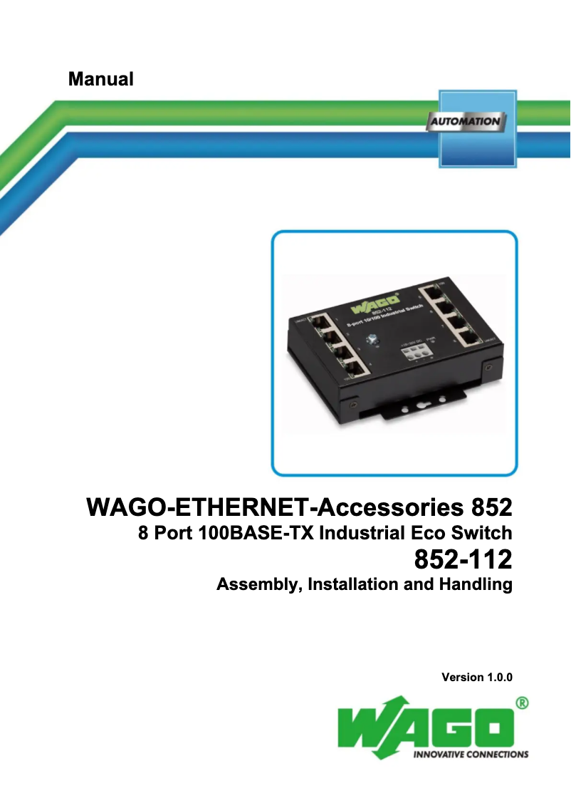 Image de la première page du manuel de l'appareil 852-112