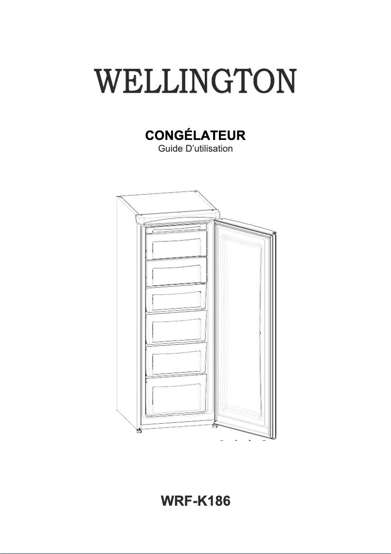 Page 1 de la notice Manuel utilisateur Wellington WRF-K186