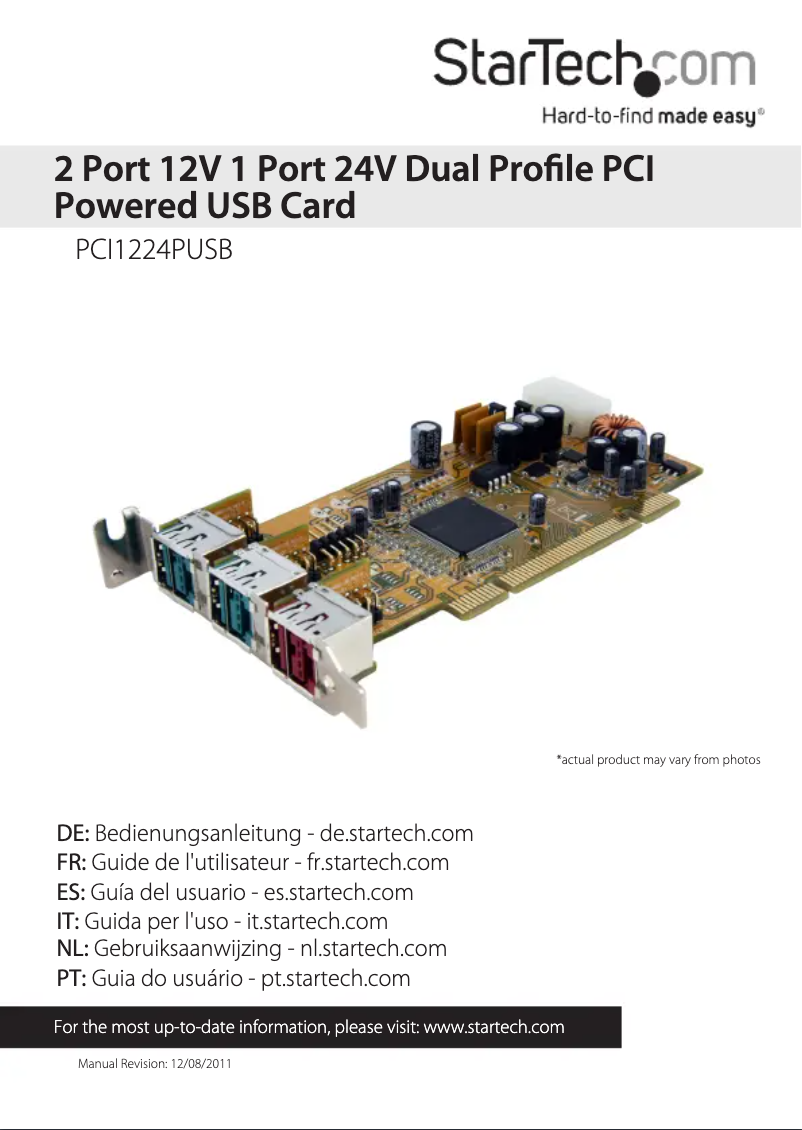 Image de la première page du manuel de l'appareil PCI1224PUSB