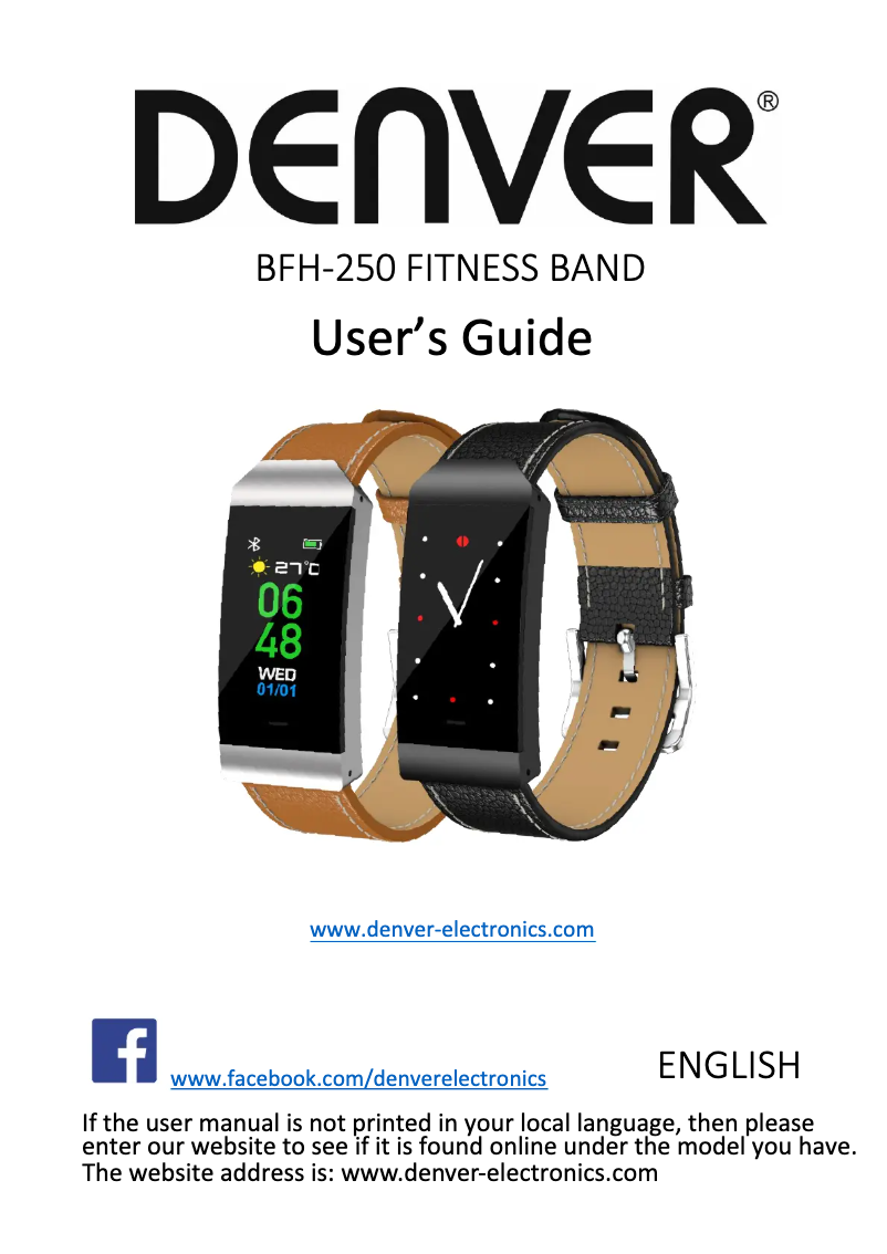 Page 1 de la notice Manuel utilisateur Denver BFH-250