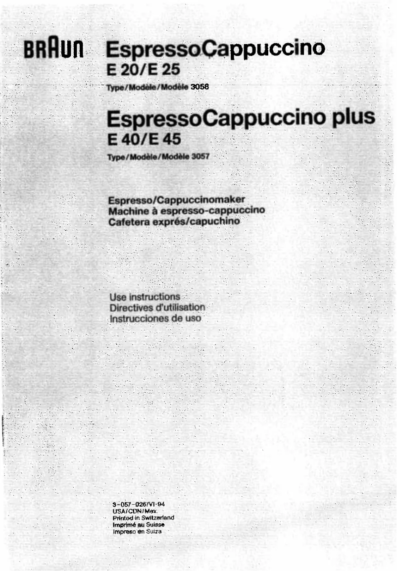 Image de la première page du manuel de l'appareil E 20