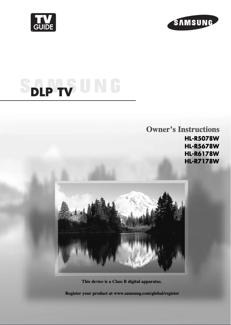 Page 1 de la notice Manuel utilisateur Samsung HL-R6178W