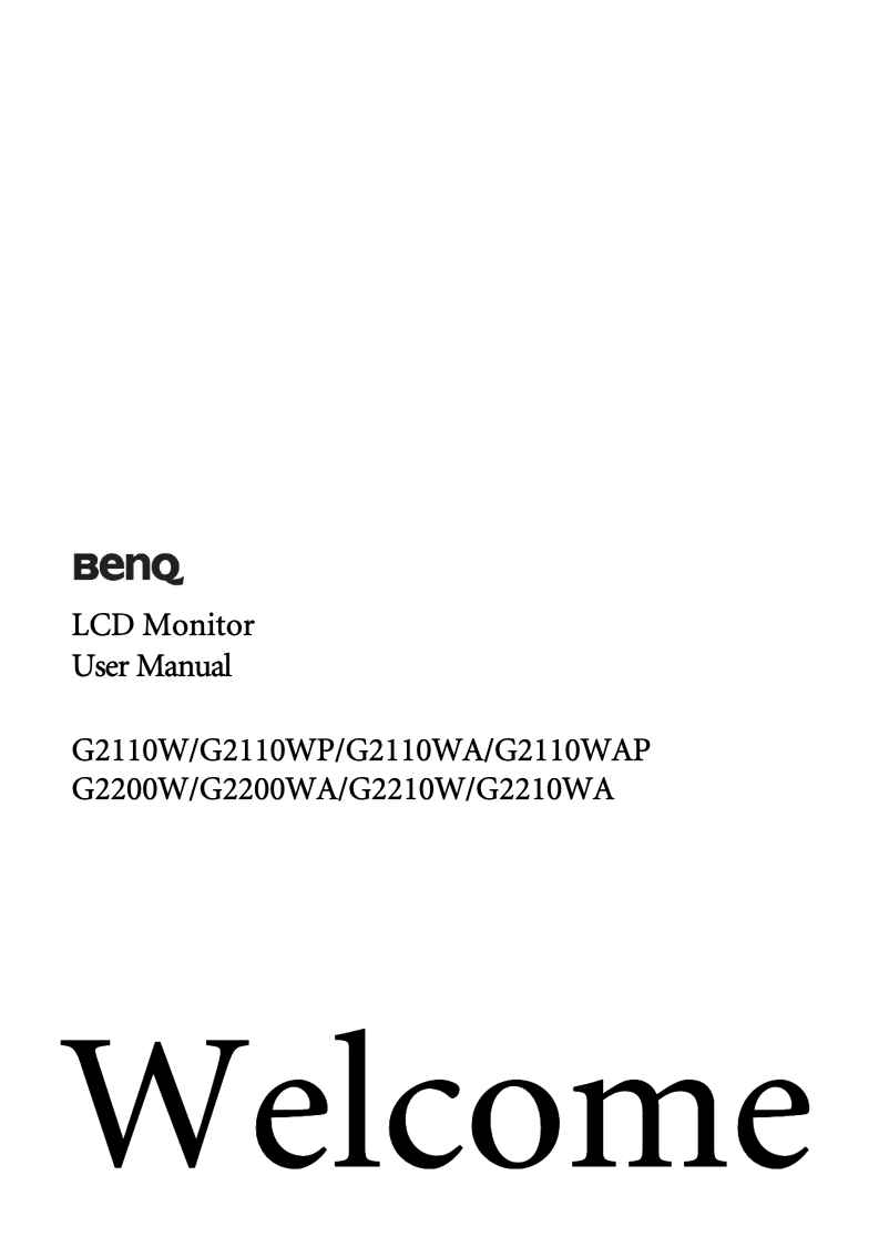 Page 1 de la notice Manuel utilisateur BenQ G2210W