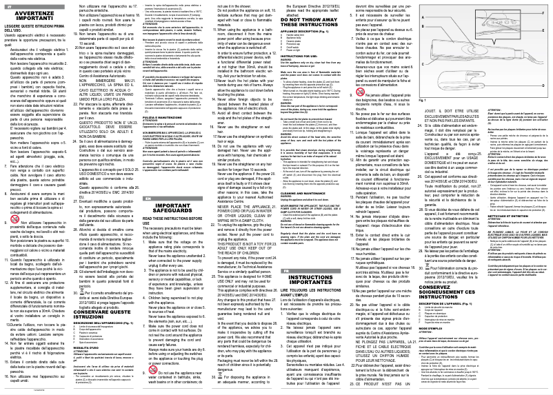 Página 1 del manual Manual de usuario Ariete Gold Hair 8144