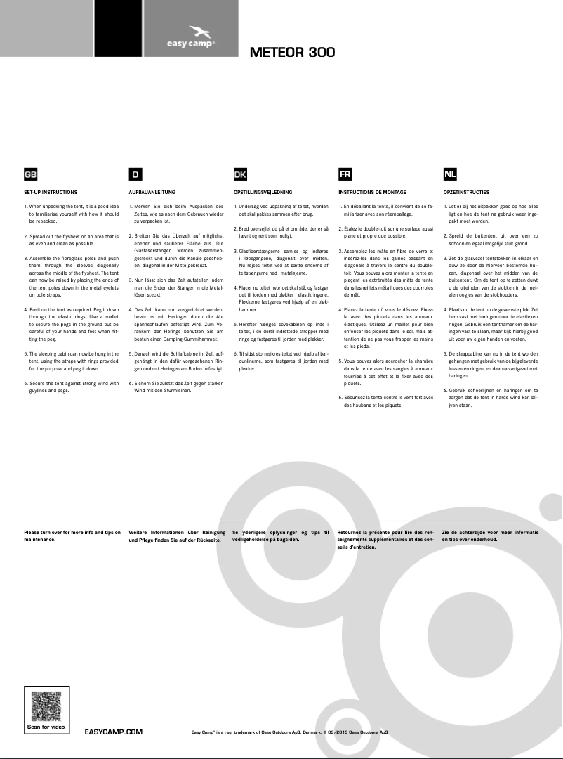 Página 1 del manual Manual de usuario Easy Camp Meteor 300