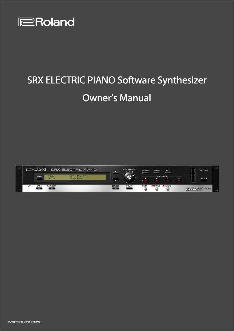 Page 1 de la notice Manuel utilisateur Roland SRX ELECTRIC PIANO