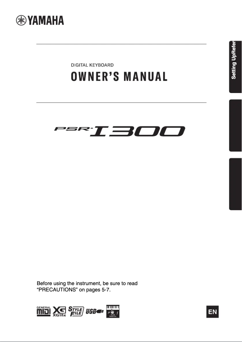 Page 1 de la notice Manuel utilisateur Yamaha PSR-I300