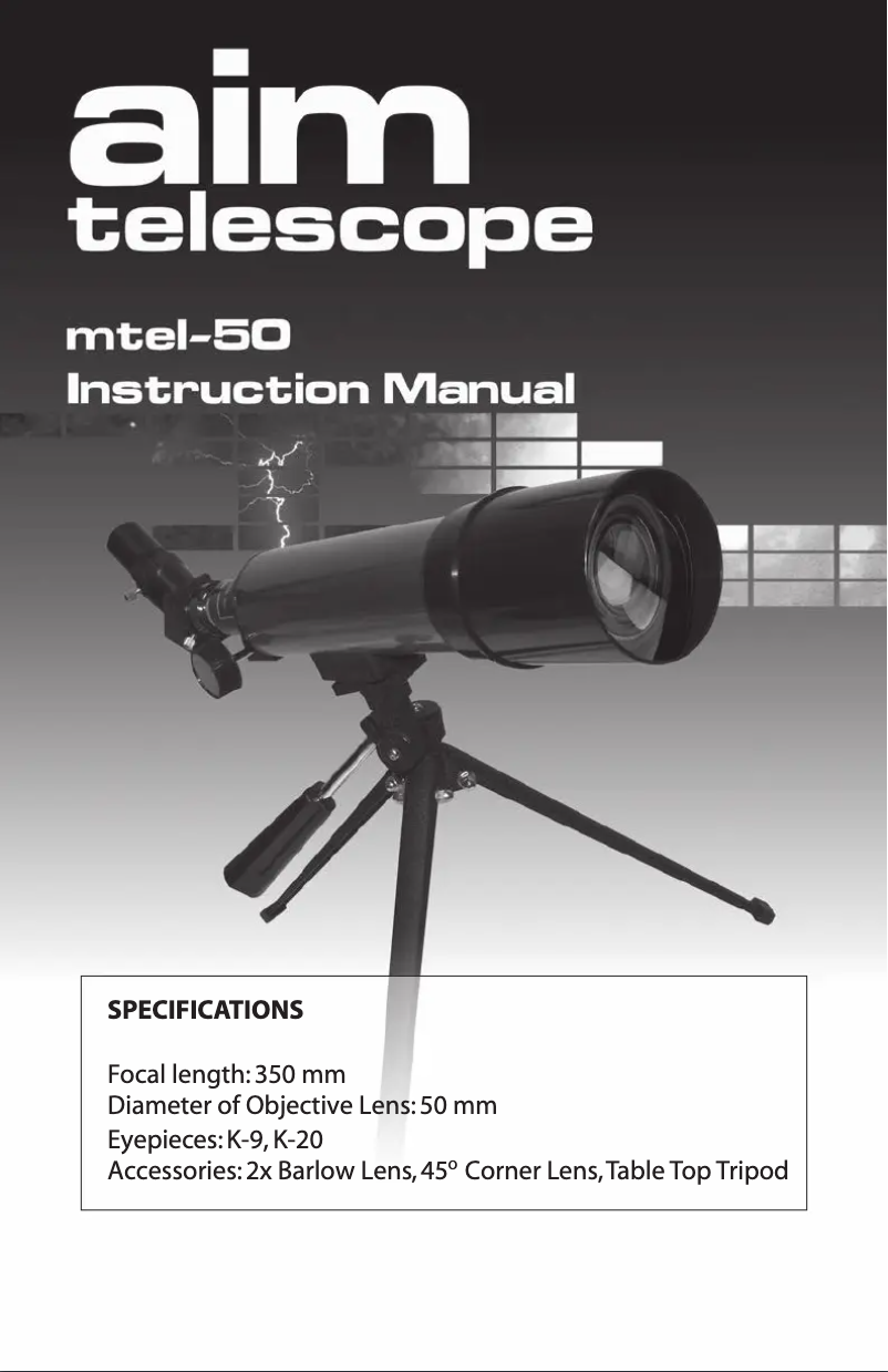 Image de la première page du manuel de l'appareil Aim MTEL-50