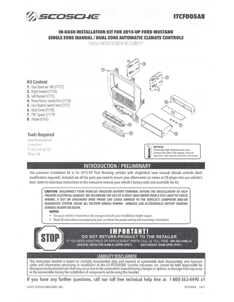 Image de la première page du manuel de l'appareil ITCFD05AB