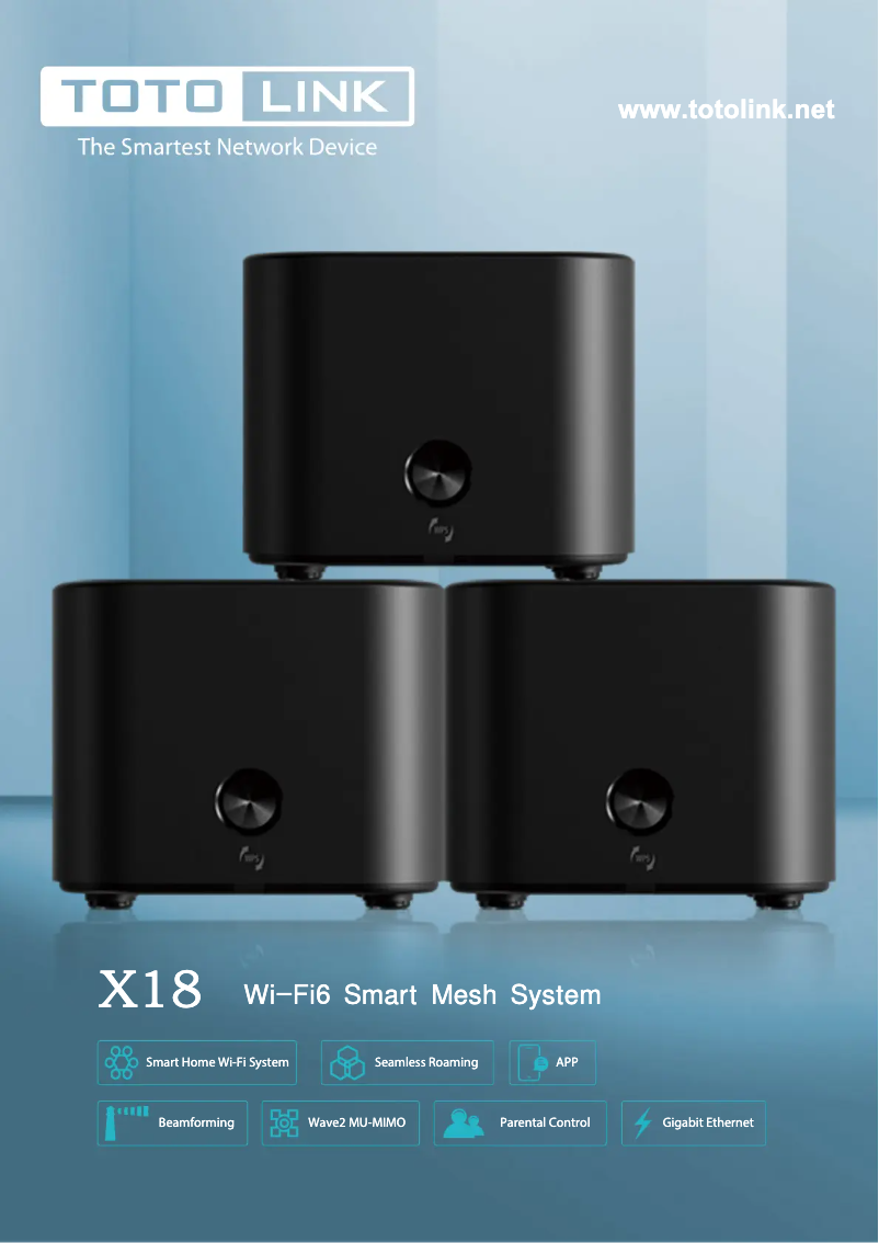 Page 1 de la notice Manuel utilisateur Totolink X18
