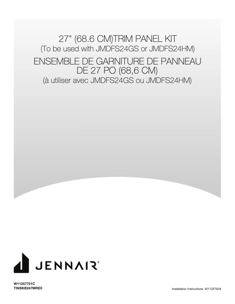 Page 1 de la notice Guide d'installation Jenn-Air JMDFS24HM