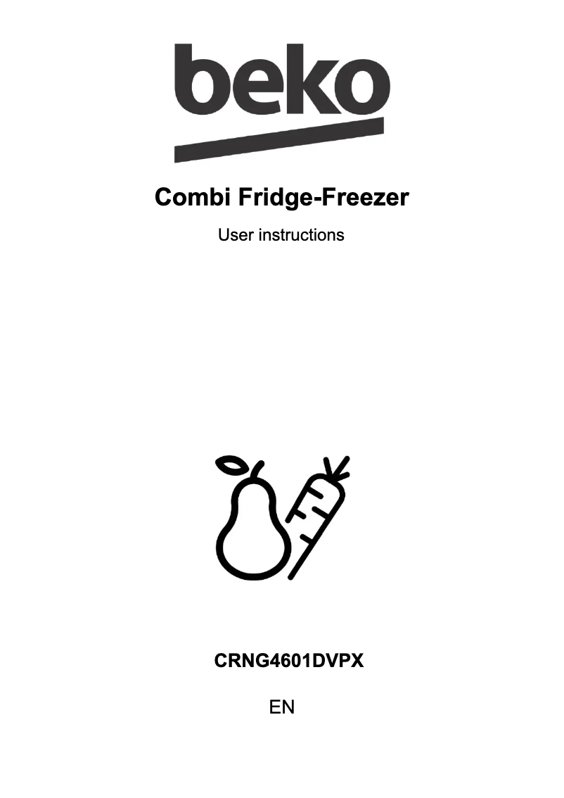 Page 1 de la notice Manuel utilisateur Beko CRNG4601DVPX