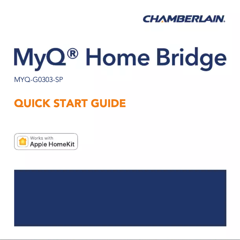 Page n°1 - Manuel utilisateur Chamberlain MYQ-G0303-SP