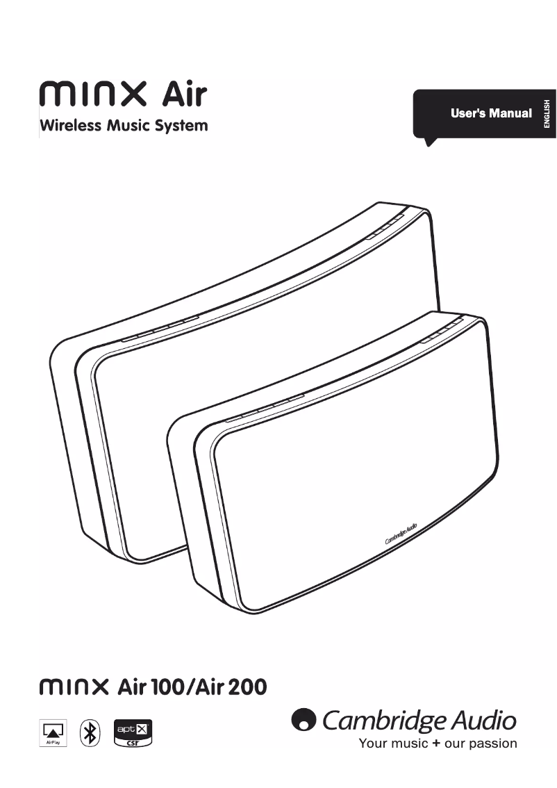 Page n°1 - Manuel utilisateur Cambridge Minx Air200 BT