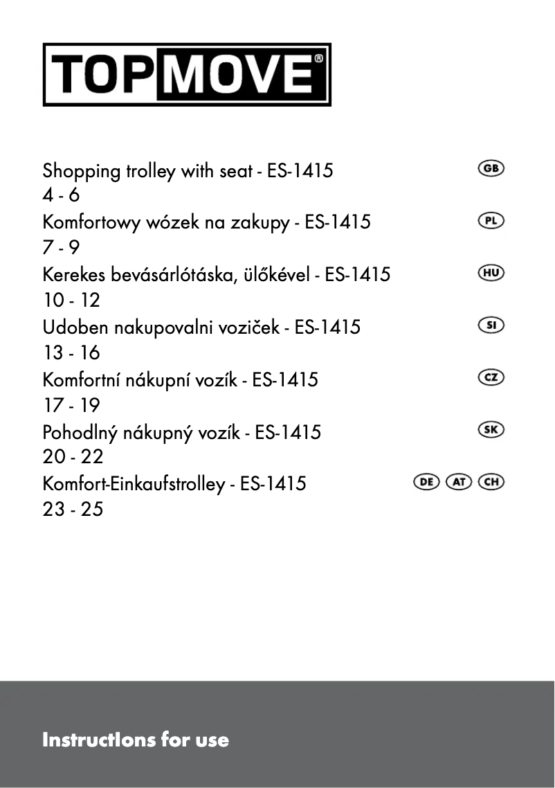 Página 1 del manual Manual de usuario Topmove ES-1415