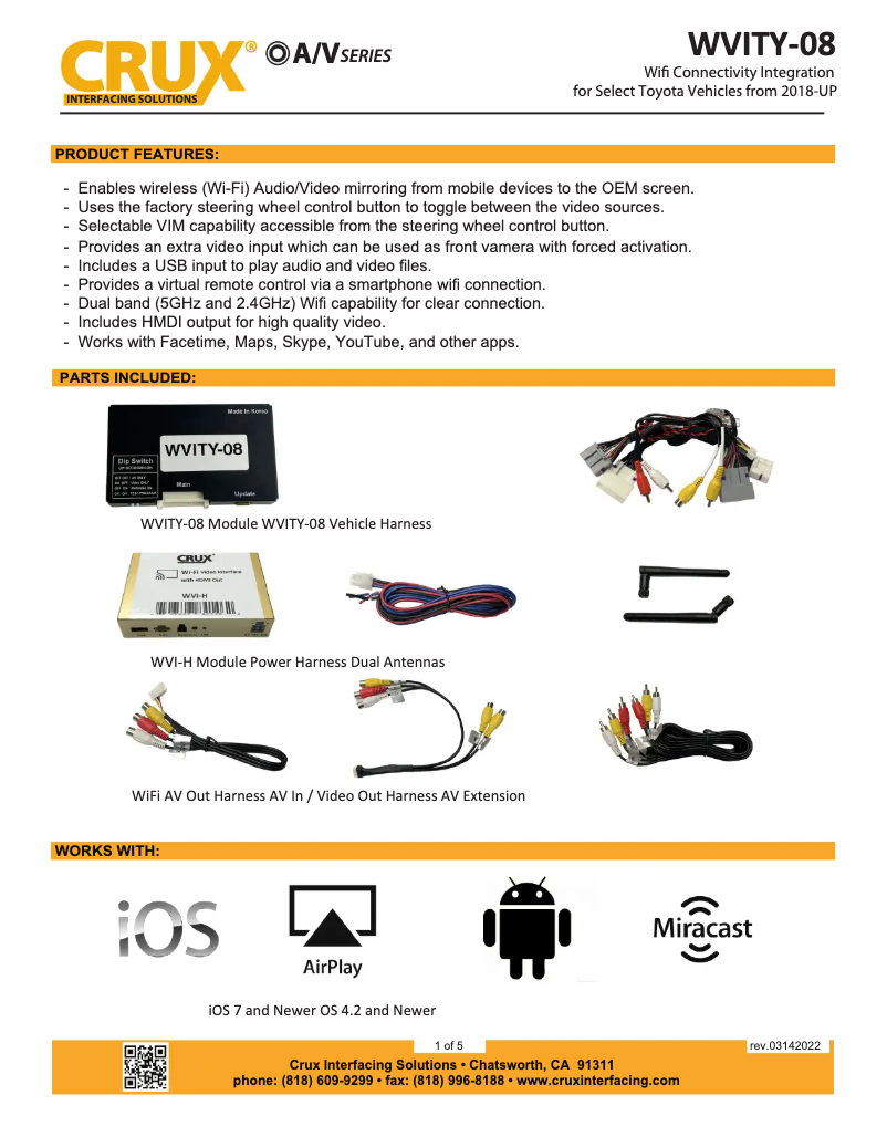 Página 1 del manual Manual de usuario CRUX WVITY-08