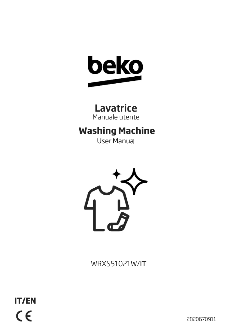 Page 1 de la notice Manuel utilisateur Beko WRXS51021W