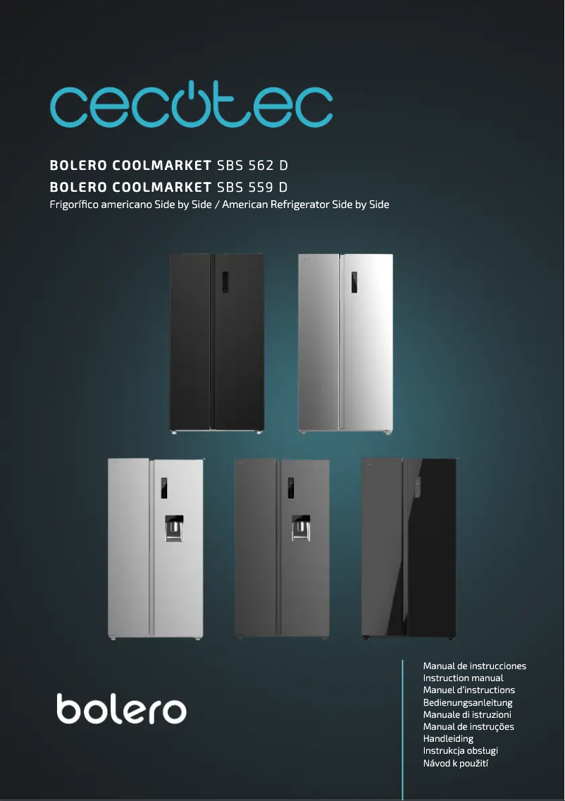 Page 1 de la notice Manuel utilisateur Cecotec Bolero CoolMarket SBS 550