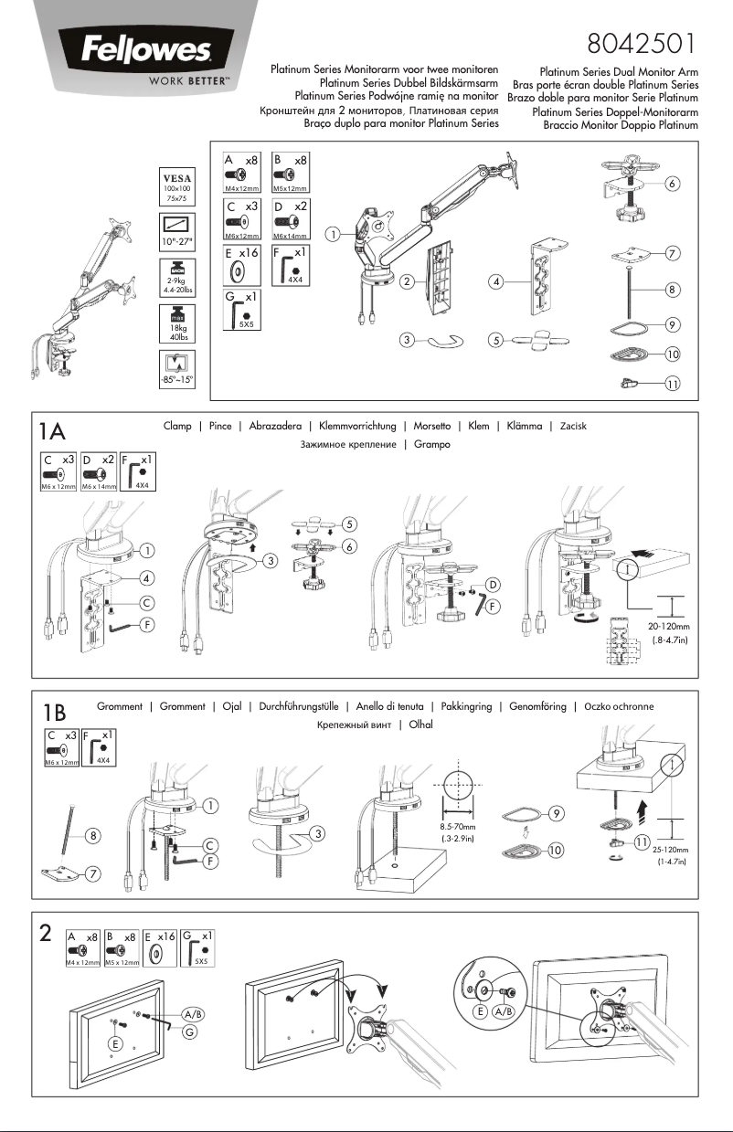 Page n°1 - Manuel utilisateur Fellowes Platinum Series 8042501