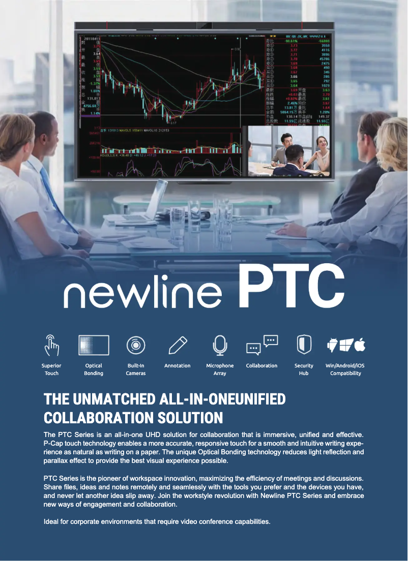 Page n°1 - Fiche technique Newline TT-8619PTC