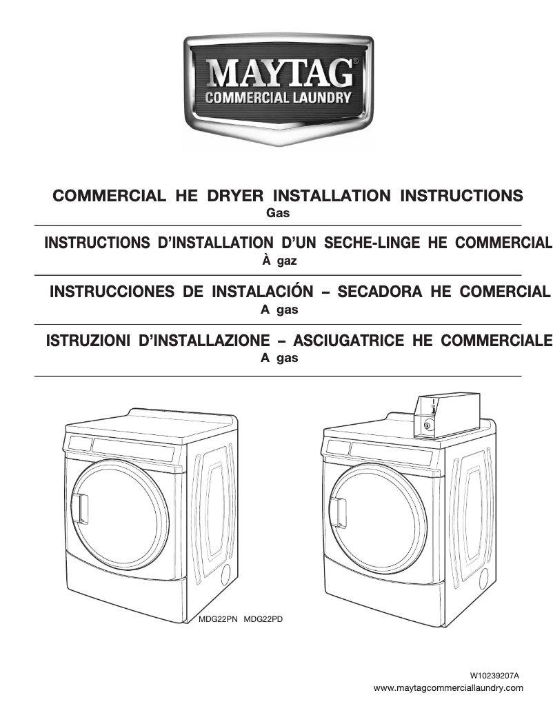 Page n°1 - Manuel utilisateur Maytag MDG22PN