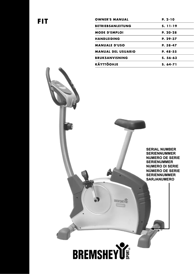 Image de la première page du manuel de l'appareil Fit