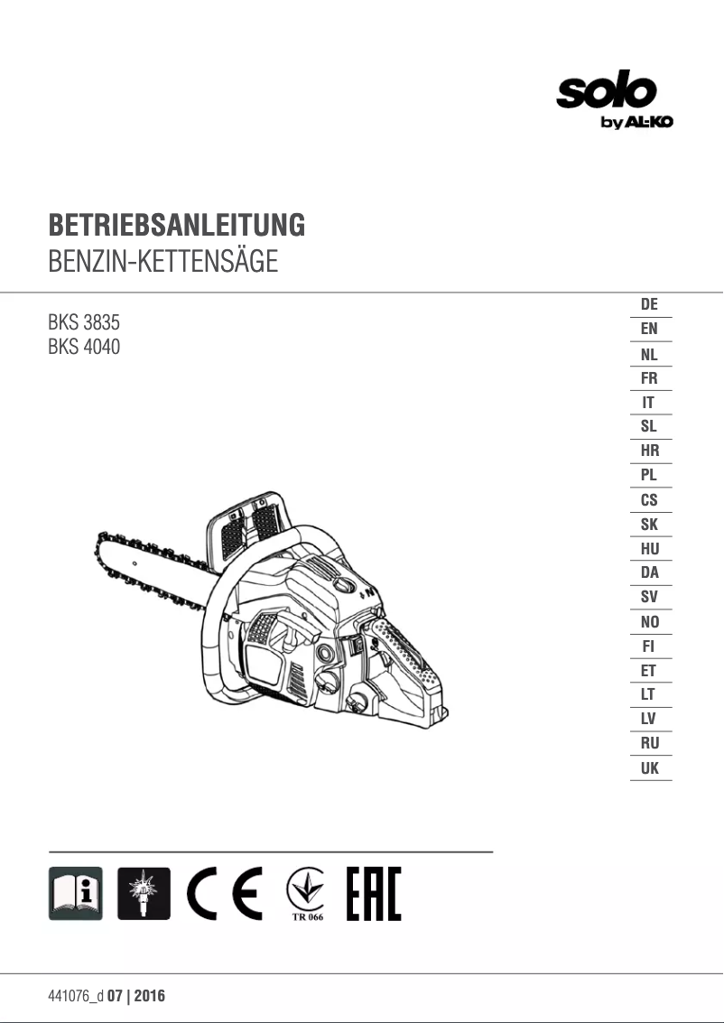 Page 1 de la notice Manuel utilisateur AL-KO BKS 3835