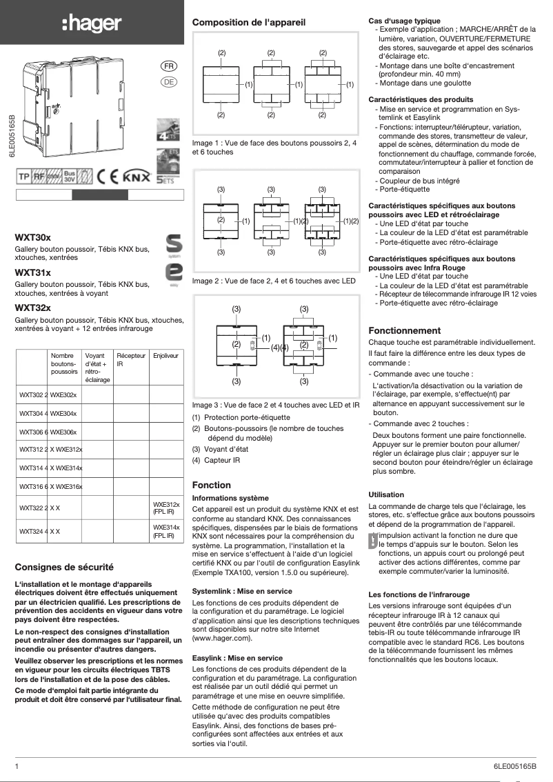 Image de la première page du manuel de l'appareil WXT322