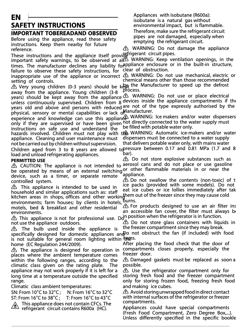 Page 1 de la notice Instructions de sécurité Whirlpool SW8 AM2C KAR