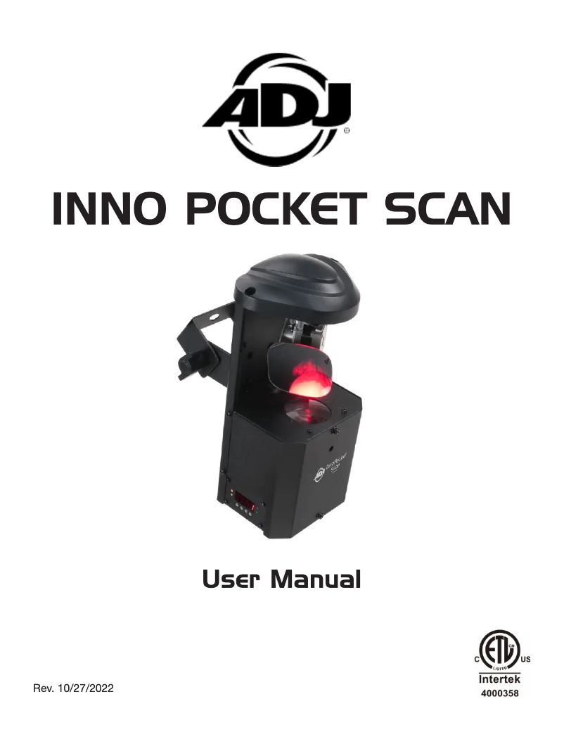Página 1 del manual Manual de usuario American DJ Inno Pocket Scan