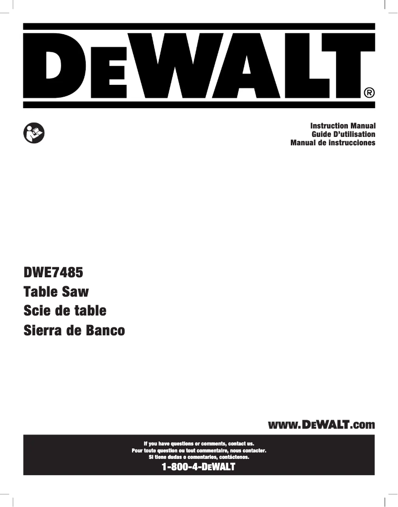 Page n°1 - Manuel utilisateur DeWalt DW744S