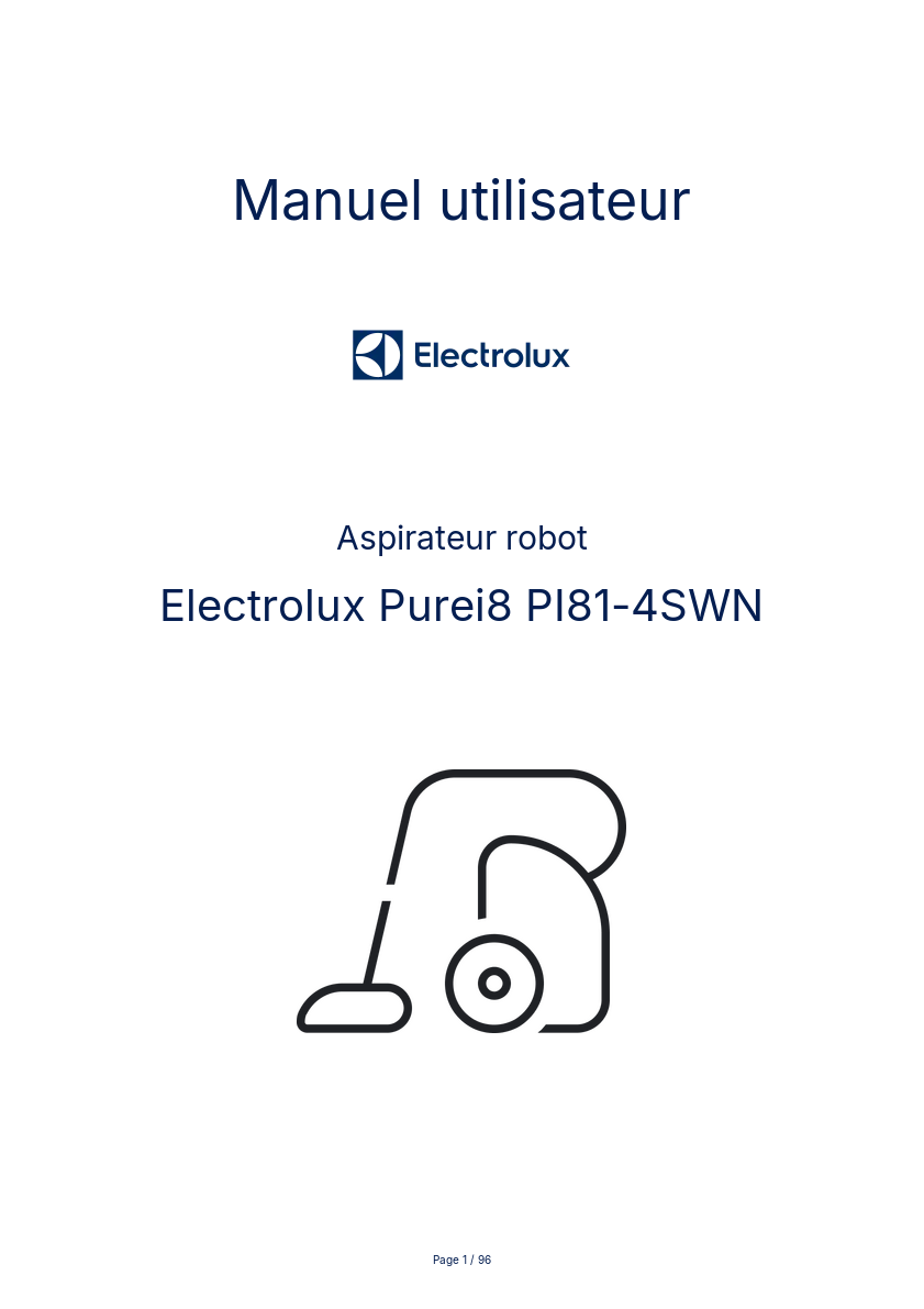 Image de la première page du manuel de l'appareil Purei8 PI81-4SWN
