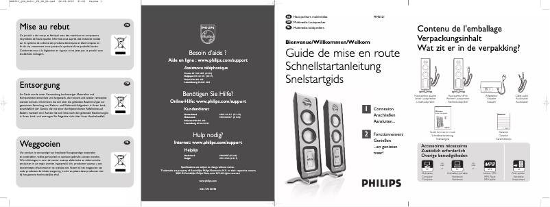 Page n°1 - Guide de démarrage rapide Philips MMS321