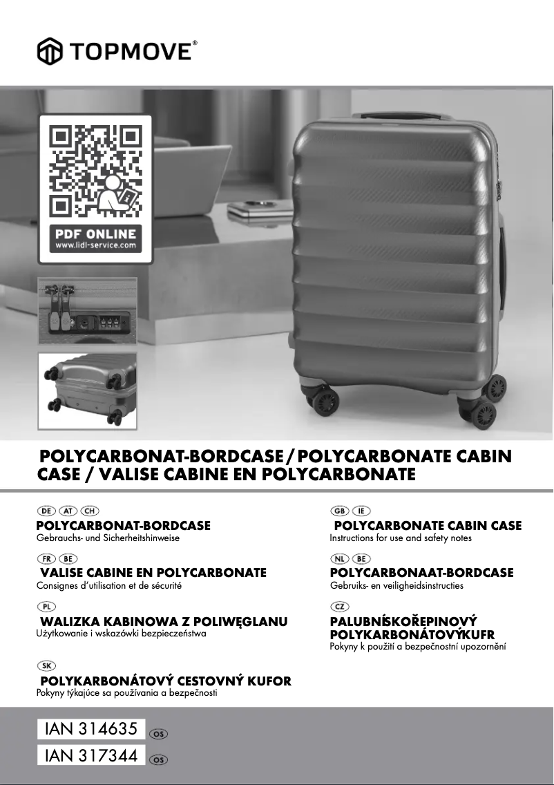 Page 1 de la notice Manuel utilisateur Topmove IAN 314635