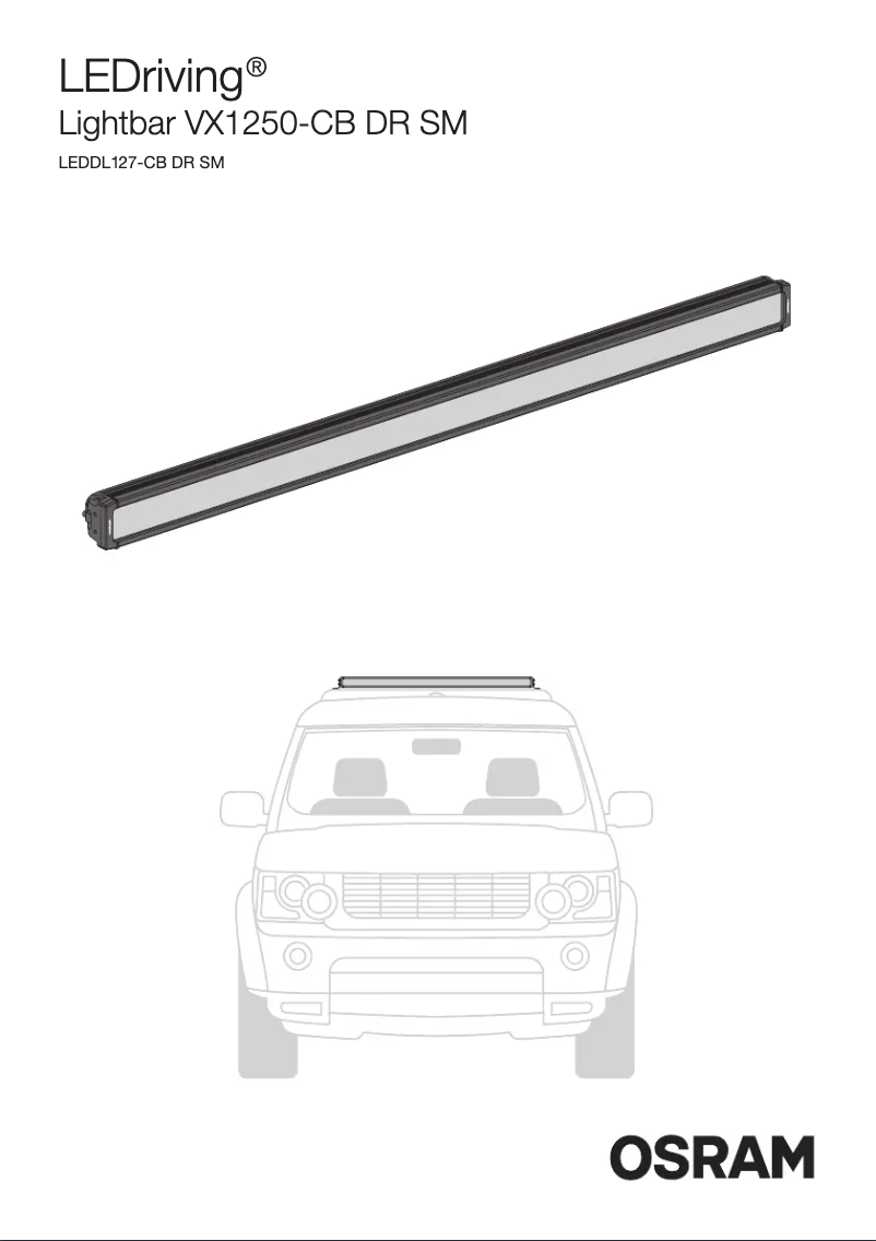 Page n°1 - Instructions / montage Osram LEDriving Lightbar VX1250-CB SR SM