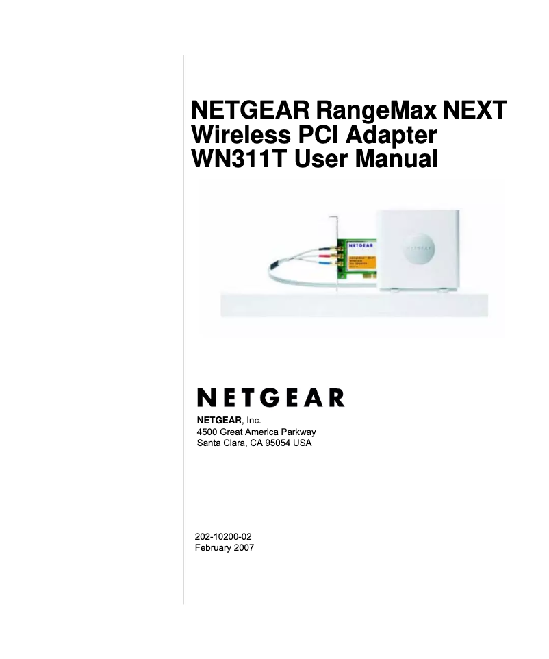 Image de la première page du manuel de l'appareil WN311T
