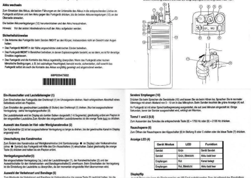 Page 1 de la notice Manuel utilisateur Motorola GP900