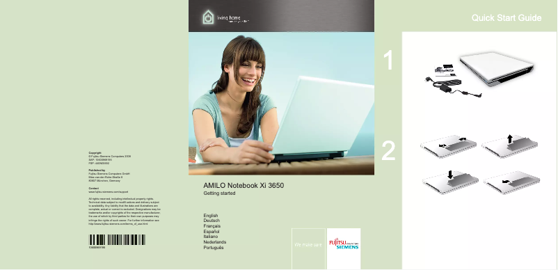 Page 1 de la notice Manuel utilisateur Fujitsu Siemens Amilo notebook Xi 3650