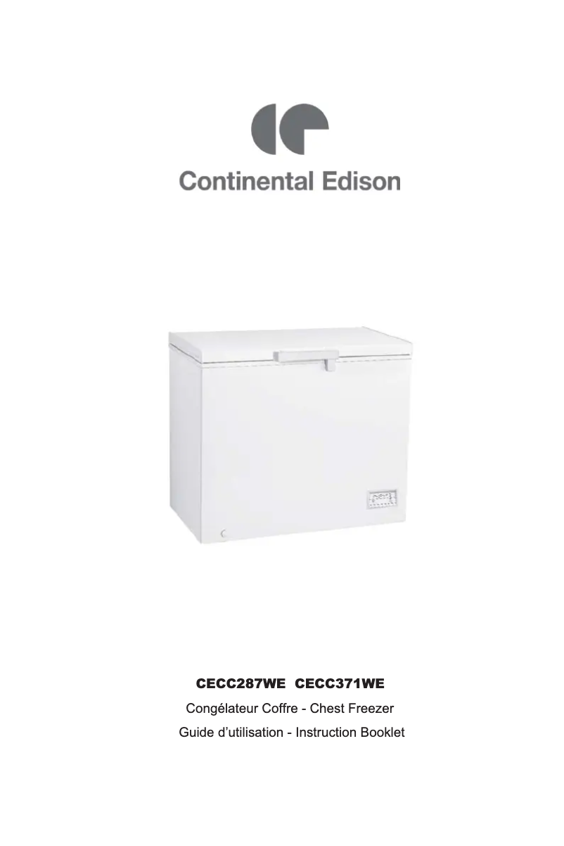 Page 1 de la notice Manuel utilisateur Continental Edison CECC371WE