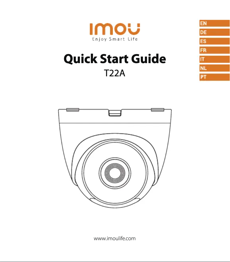 Page 1 de la notice Manuel utilisateur Imou T22A