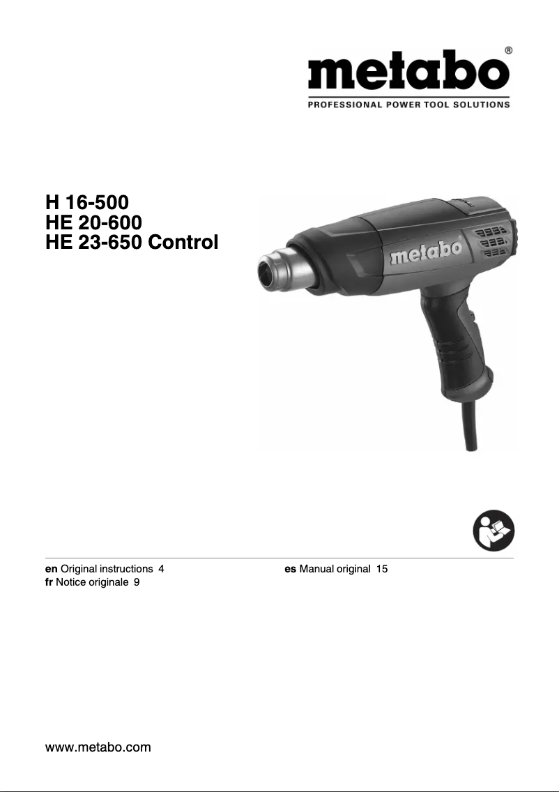 Page 1 de la notice Manuel utilisateur Metabo HE 23-650 Control
