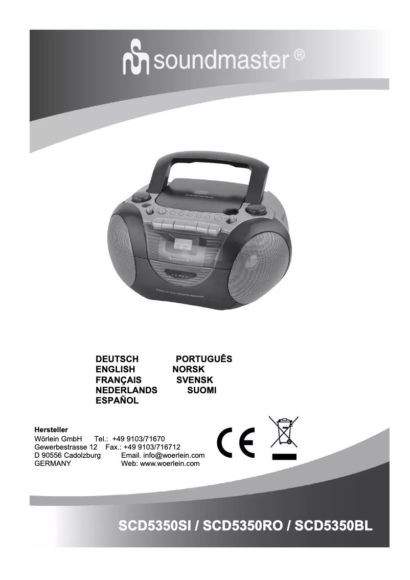 Page n°1 - Manuel utilisateur Soundmaster SCD5350RO