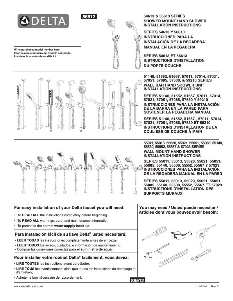 Page 1 de la notice Manuel utilisateur Delta 57014