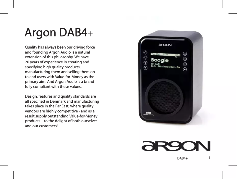 Page n°1 - Manuel utilisateur Argon DAB4+